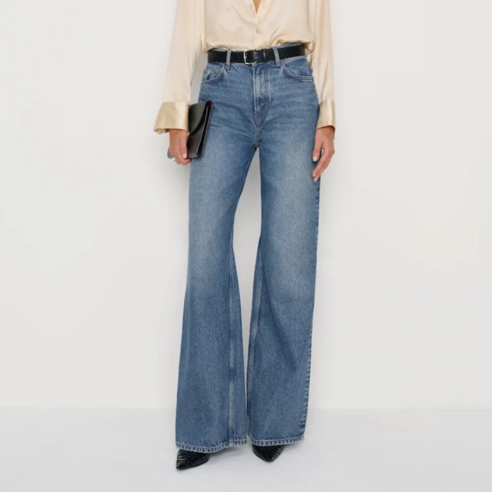 Reformation Cary High Rise Slouchy Wide Leg Jeans in Colorado
